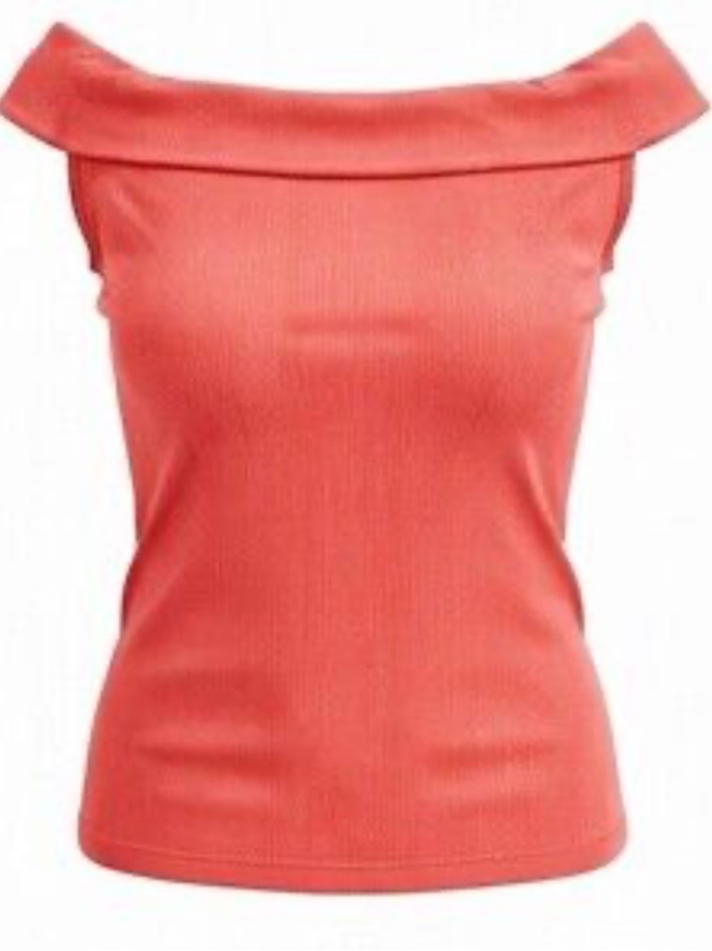 BCBGMAXAZRIA Women's Sleeveless Off-the-Shoulder Rib Knit Top - Rose